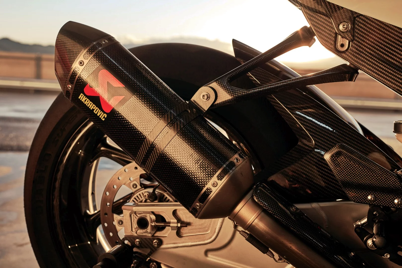 The HP4 Race features a lightweight titanium exhaust for further weight reduction