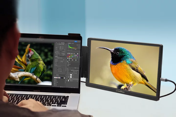 The CrowView allows for easier multitasking on your laptop