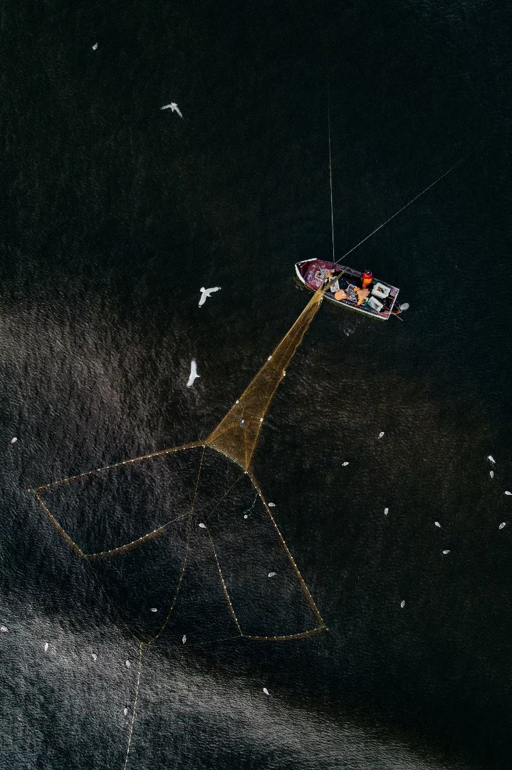 Early morning fishing in the Baltic Sea near Klaipėda