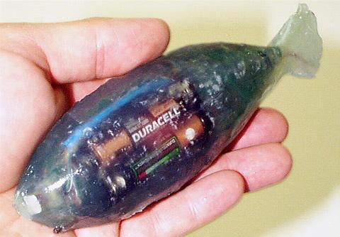 The initial design of PNNL’s Sensor Fish featured basic sensors encased in fish-shaped rubber