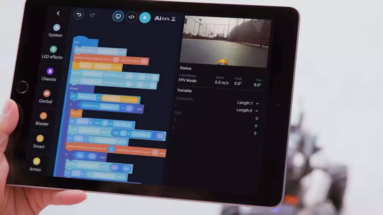 More advanced users can write Scratch 3.0 and Python code to customize their S1s to perform an even wider array of functions