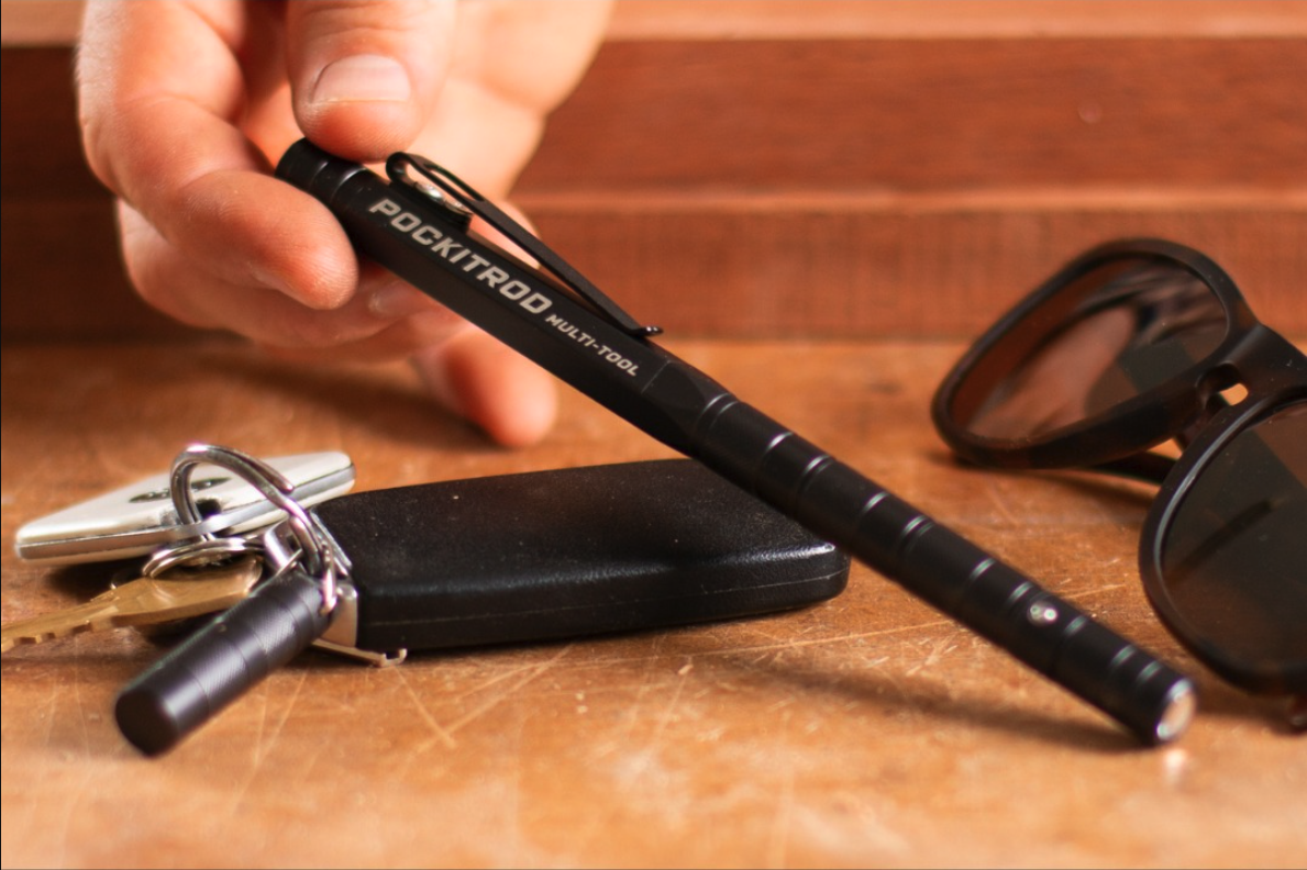 1.8-oz multitool packs like a penlight, breaks into functional pods