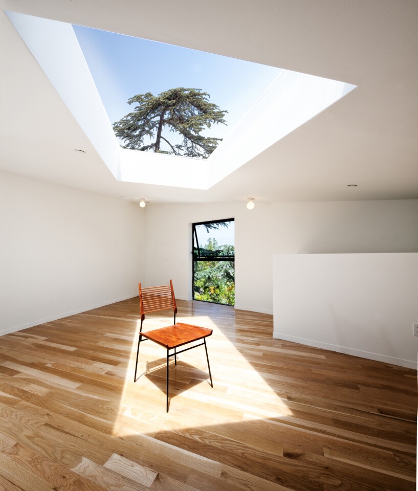 The home's unusual geometry derives from the lot's own unusual shape – an inverted parallelogram