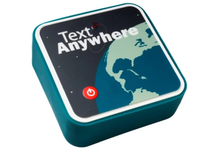 The Text Anywhere works on the Iridium satellite network to provide global text messaging capabilities