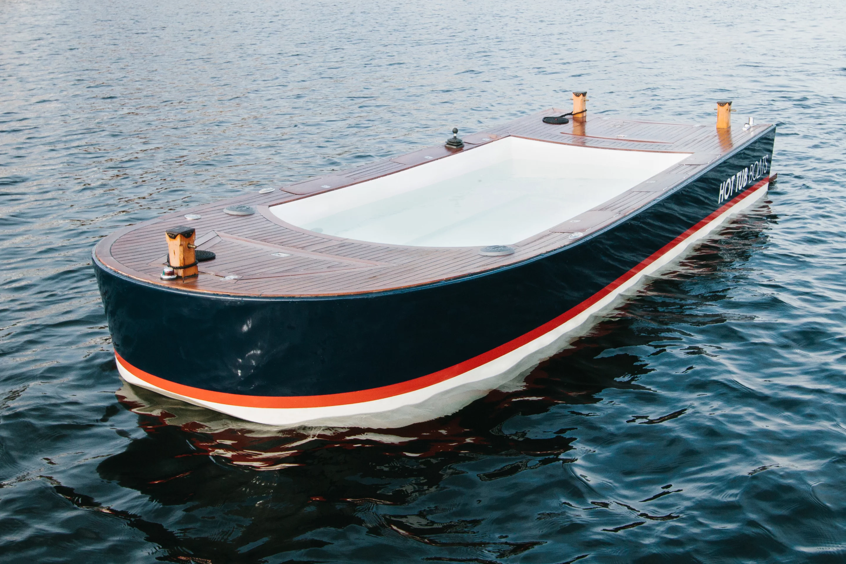 The Hot Tub Boat allows its passengers to soak while they cruise
