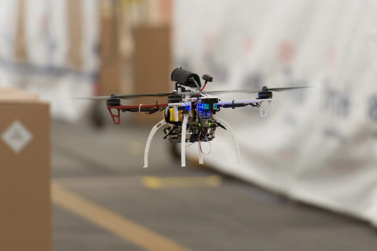 The quadcopter reached speeds of 20 m/s (45 mph)