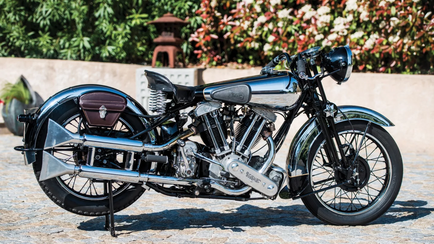 Provenance is one of the key variables in any price at auction, so it will be interesting to see how much the prior ownership of Brough Superior owner and CEO Mark Upham makes to the price of the 1933 Brough Superior SS80 De Luxe pictured above. The bike is estimated to sell for between €120,000 and €180,000.