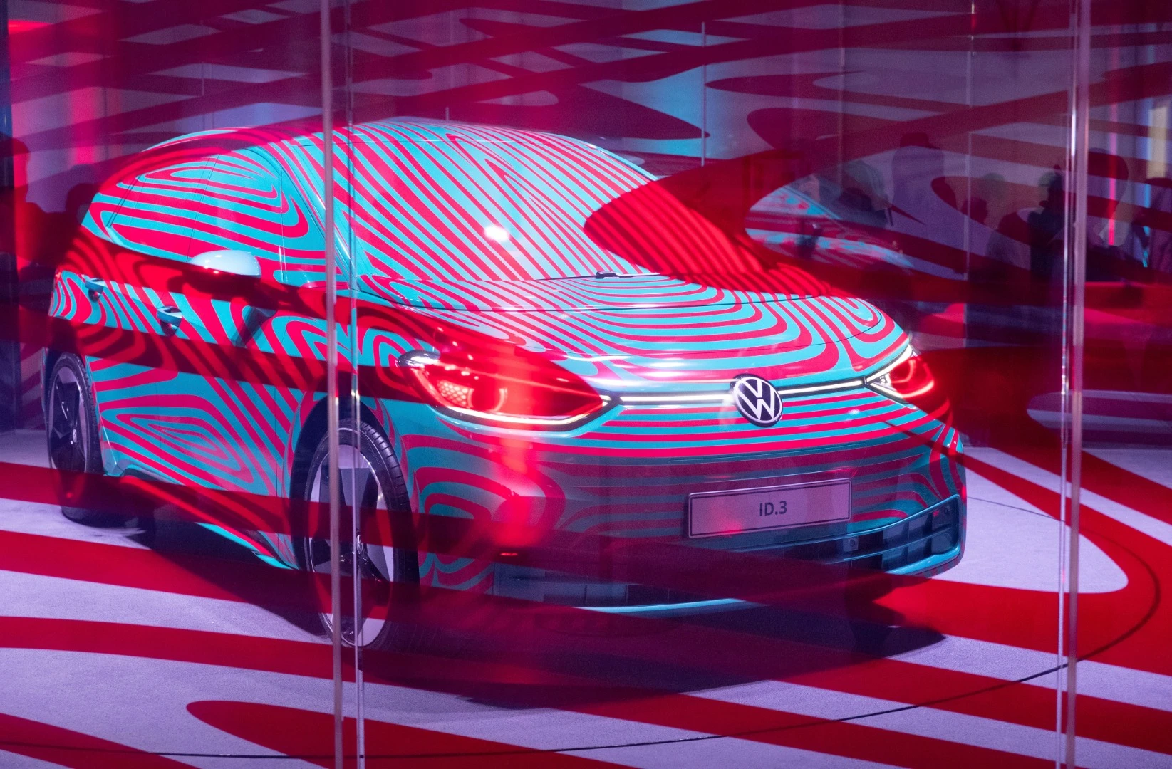 Volkswagen is still keeping the ID.3 wrapped in camo before its official world debut in Frankfurt
