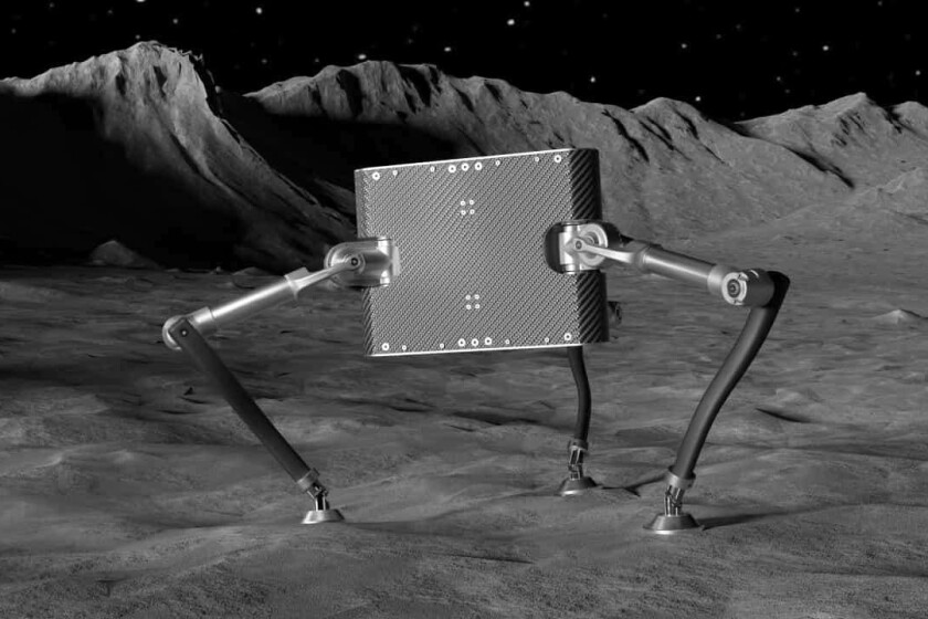 Asteroid-Hopping Robot Passes Zero G Airplane Test A robot with three legs might soon traverse asteroid surfaces, seeking valuable minerals. Named SpaceHopper, the robot recently underwent testing during a zero-gravity aircraft flight.