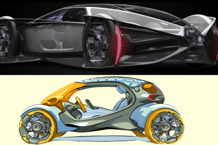 Cadillac Aera and smart 454 vehicles tied for the 2010 LA Auto Show Design Challenge