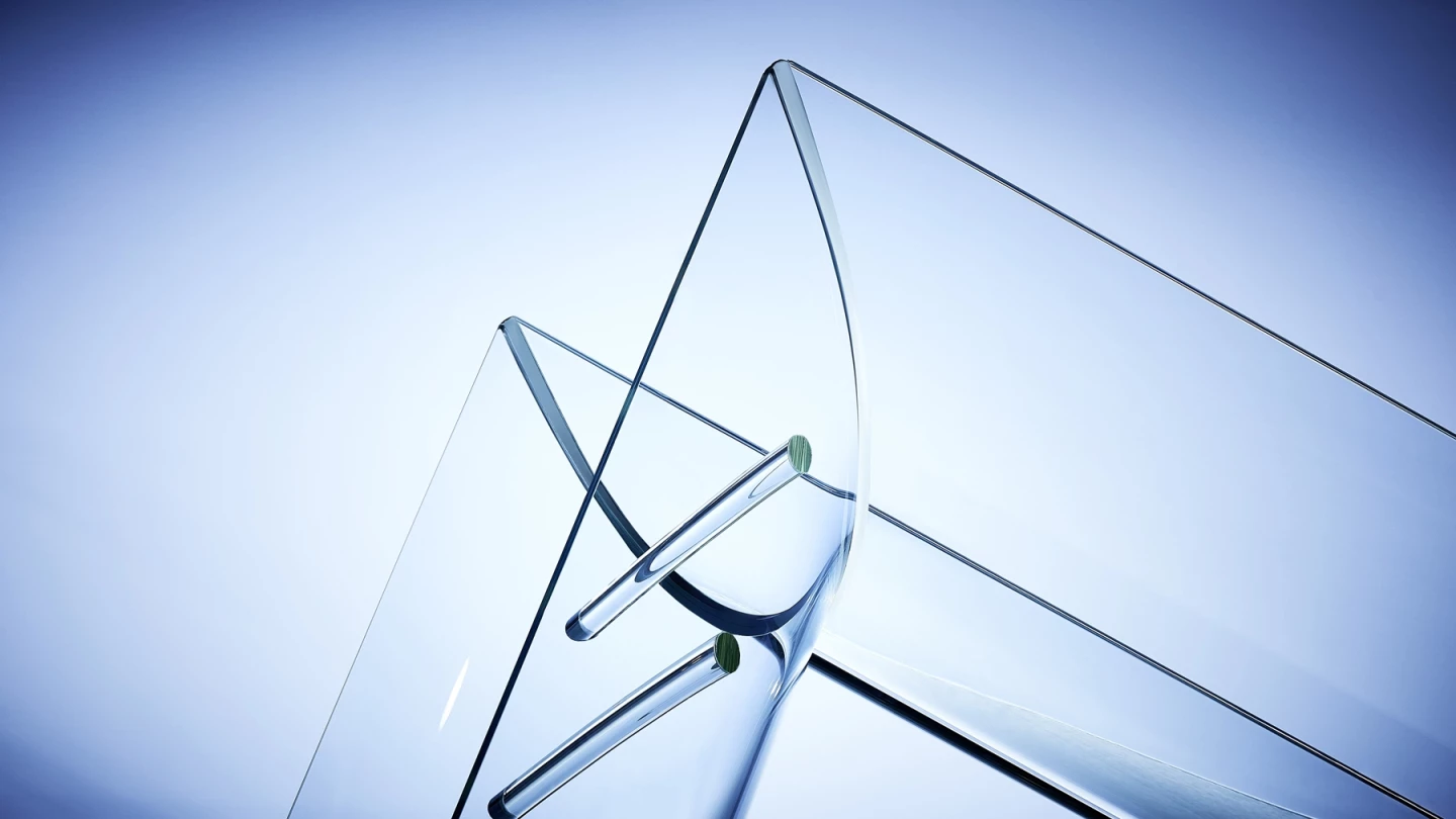 The Vidre-Slide comprises two half-cylindrical sections of glass bonded together with structural silicone adhesive