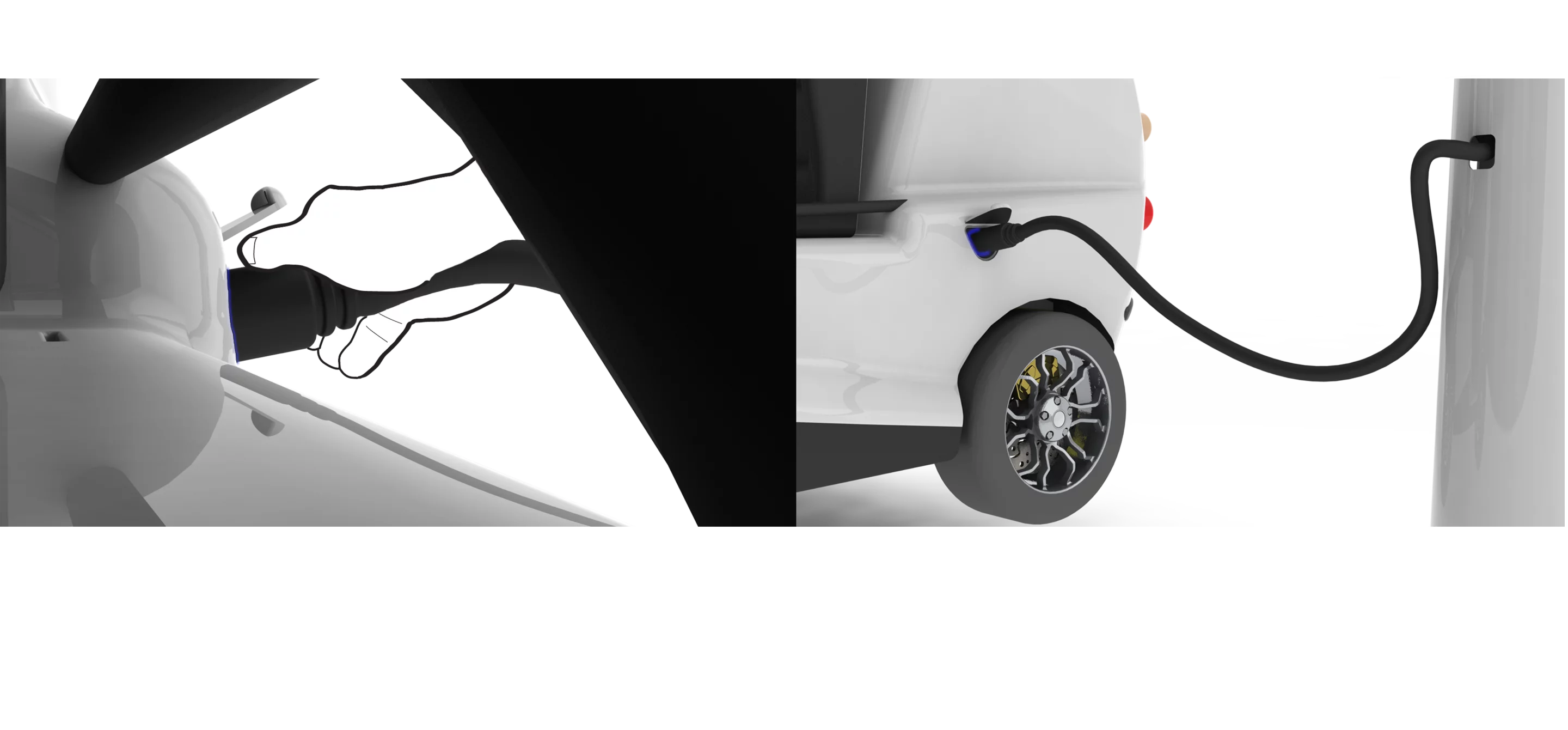 The designer proposes that vehicle's batteries get a quick top up from a solar charging station and get their main (probably overnight) charge from a 48V DC battery charger