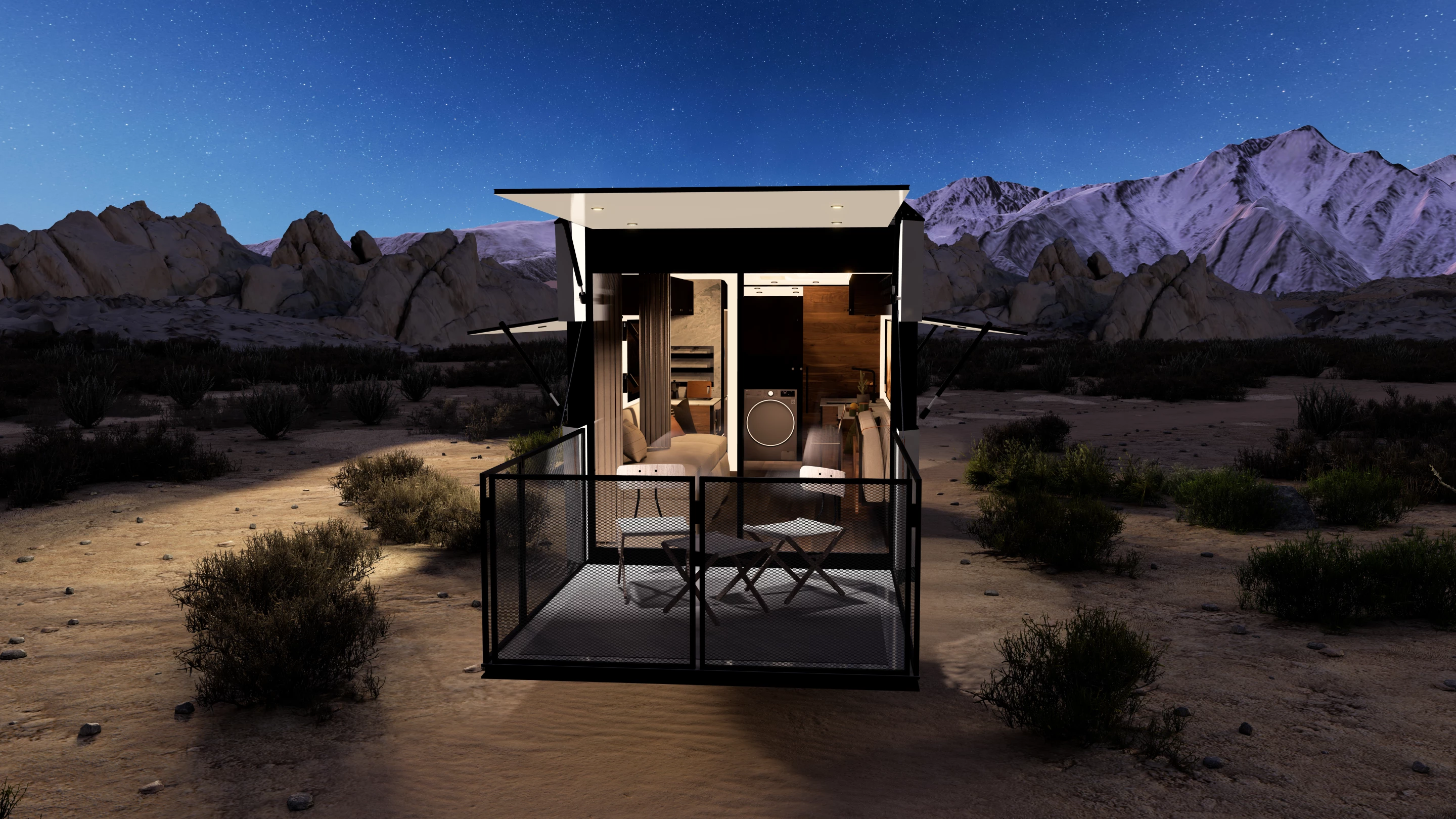 The patio lets you take in fresh air and local views day or night