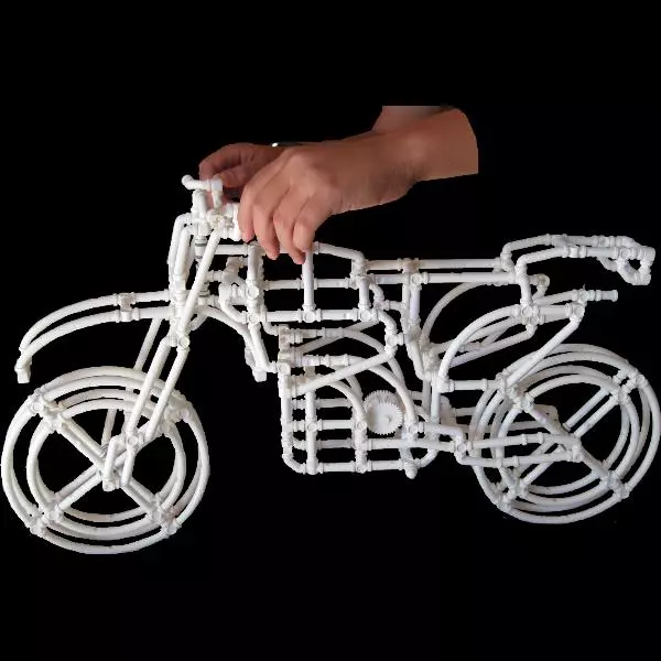 A dirt bike design created with Crossbeams