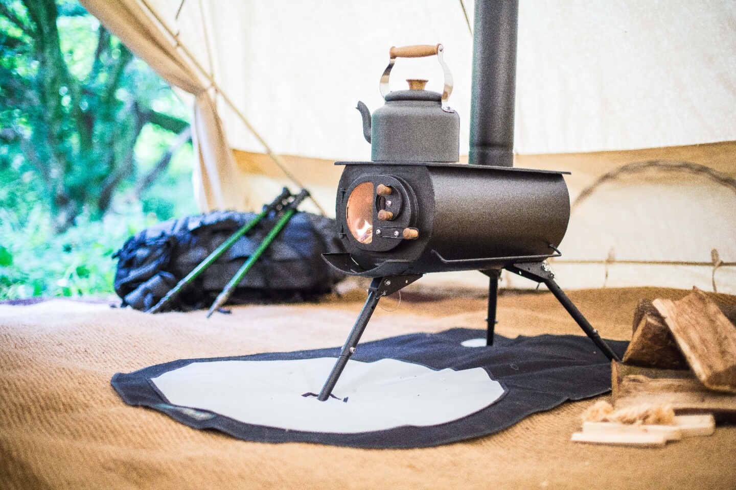 Portable woodburning stove offers heat on the go
