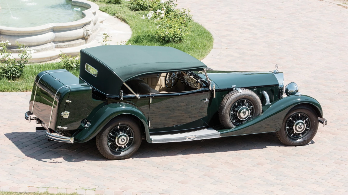 This 1936 Mercedes-Benz 500 K Offener Tourenwagen sold for $1,430,000 in 2014, and has subsequently had a full restoration. The rare and elegant touring car version of the famed 500 K, just four Tourenwagens are known to survive and the quality of the restoration was attested by a class award at the 2015 Pebble Beach Concours d’Elegance. Official Auction Description: RM-Sothebys Lot 246