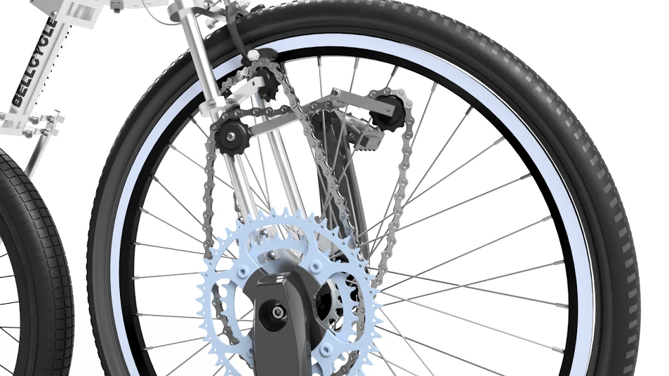A rendering of the Bellcycle's drive system