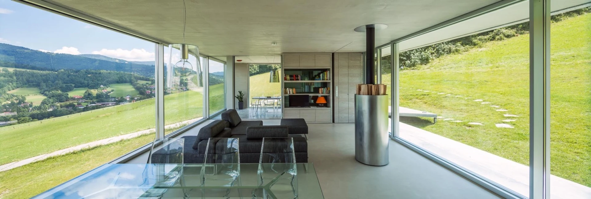 The interior of Konieczny's Ark frames views of the beautiful Polish countryside
