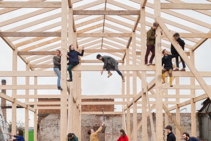The 18 member Assemble team worked with locals to refurbish 10 homes for use as affordable housing in Toxteth, Liverpool