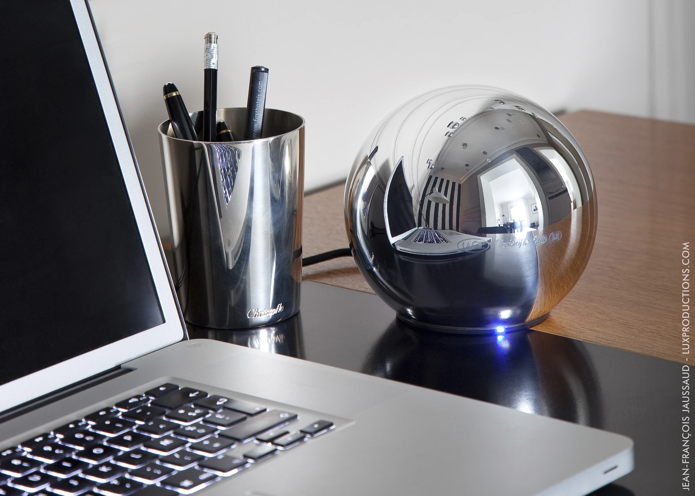 The LaCie Sphère hard drive is the result of a collaboration with Christofle