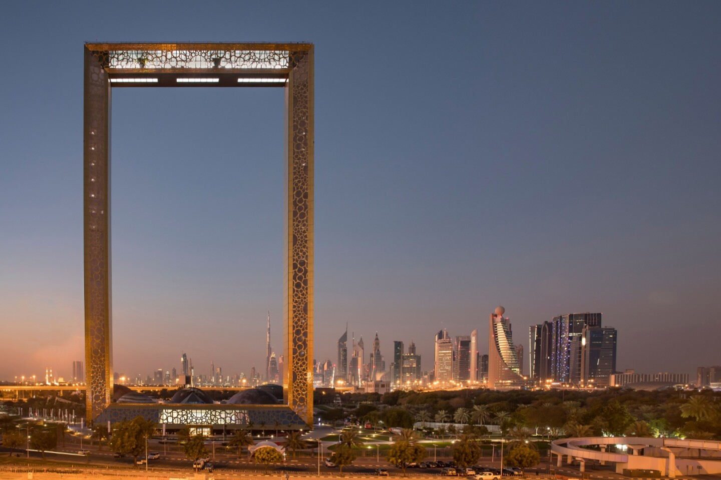 The Dubai Frame is made up of two towers connected by a sky bridge, which serves as an observation deck for visitors