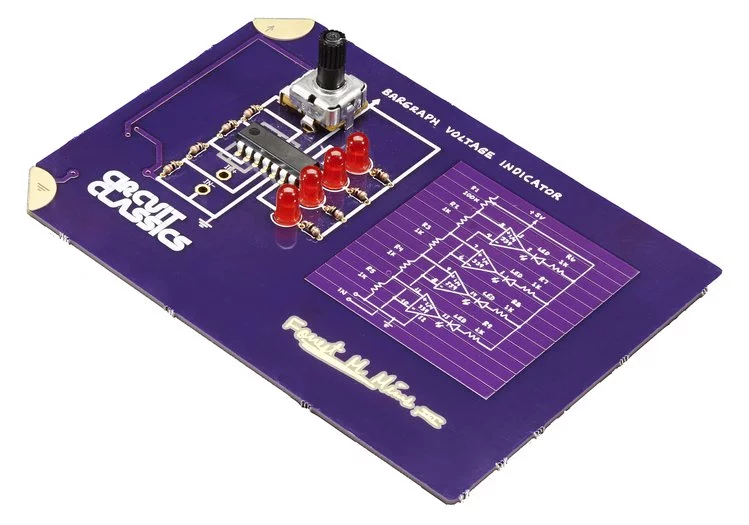 On the LED voltage display, LEDs light up in sequence dependent upon the voltage applied
