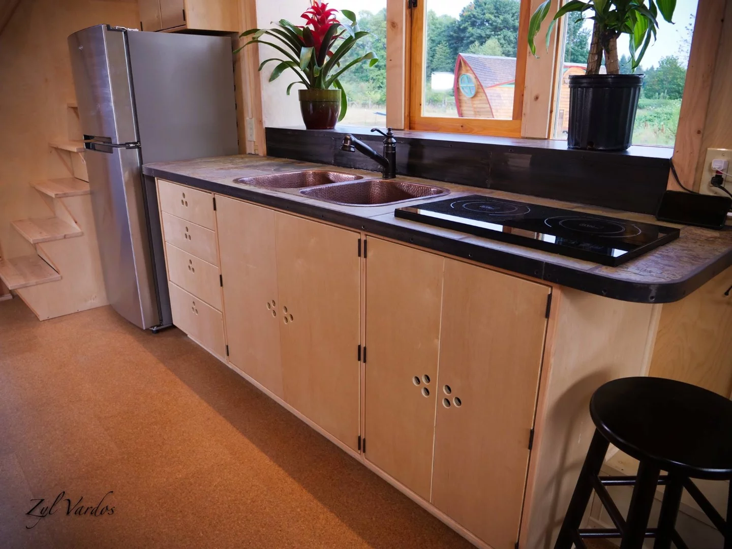 The Damselfly House's kitchen also includes an induction stove