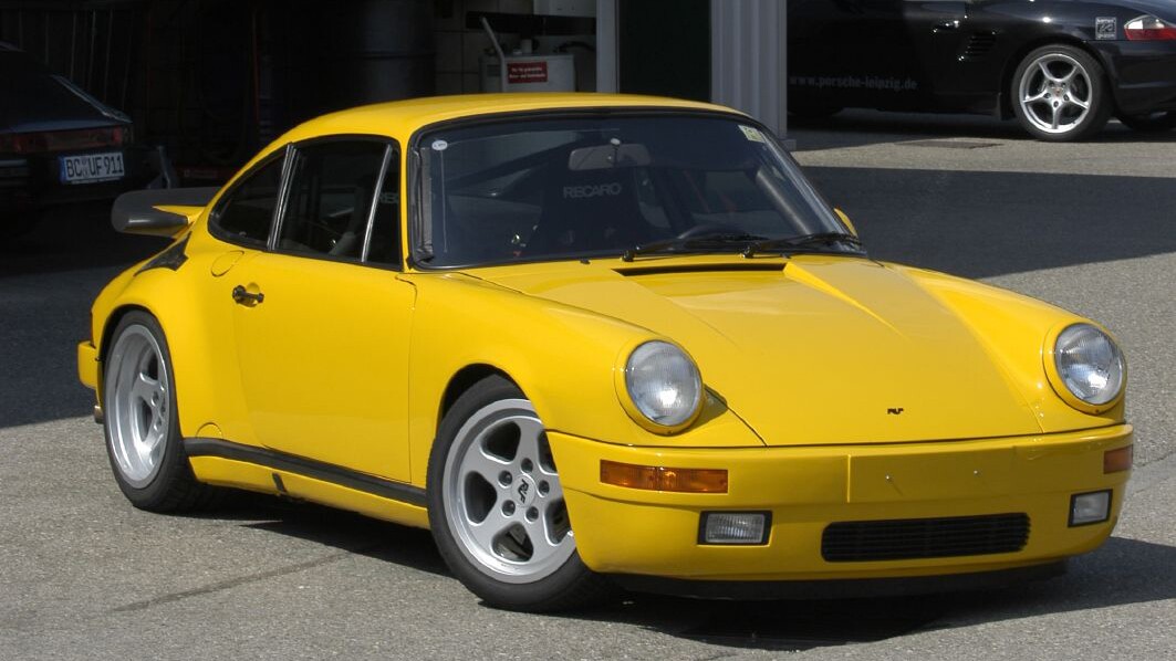 The twin-turbo Ruf CTR was based on the Porsche 911 a tuned version of Porsche's 3.2 litre flat-six engine bored to 3.4 litres and producing 469 hp, lightened body panels, an integrated roll cage and upgraded suspension and braking systems. In April 1987 it won Road & Track magazine's "World's Fastest Cars" contest to be named "The Fastest Production Car in the World". It did the standing quarter mile in 11.7s and its top speed was measured at 211 mph (340 km/h). In 1988 Auto, Motor und Sport organized a high speed test at Nardò Ring in Italy where the Ruf CTR reached 342 km/h (213 mph), surpassing a Porsche 959's 339 km/h (211 mph), two Ferrari F40s at 321 km/h (199 mph) and a Mercedes AMG 6.0 32V at 288 km/h (179 mph).