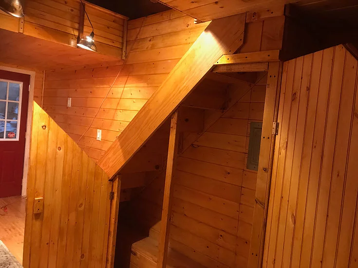 The Devasa's staircase has integrated storage space