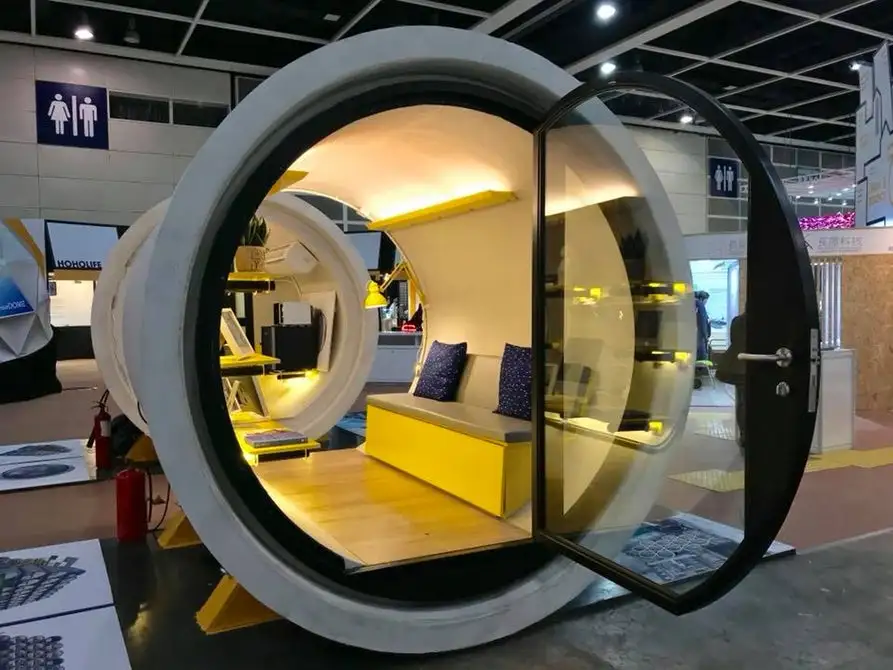The OPod Tube House, by James Law Cybertecture, is a micro house made from concrete water piping that measures just 2.5 m (8.2 ft) in diameter