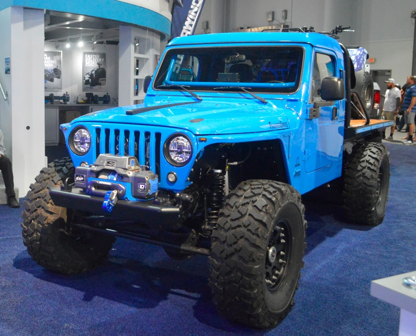 An awesome Wrangler flatbed known as the "FrankenBrute"