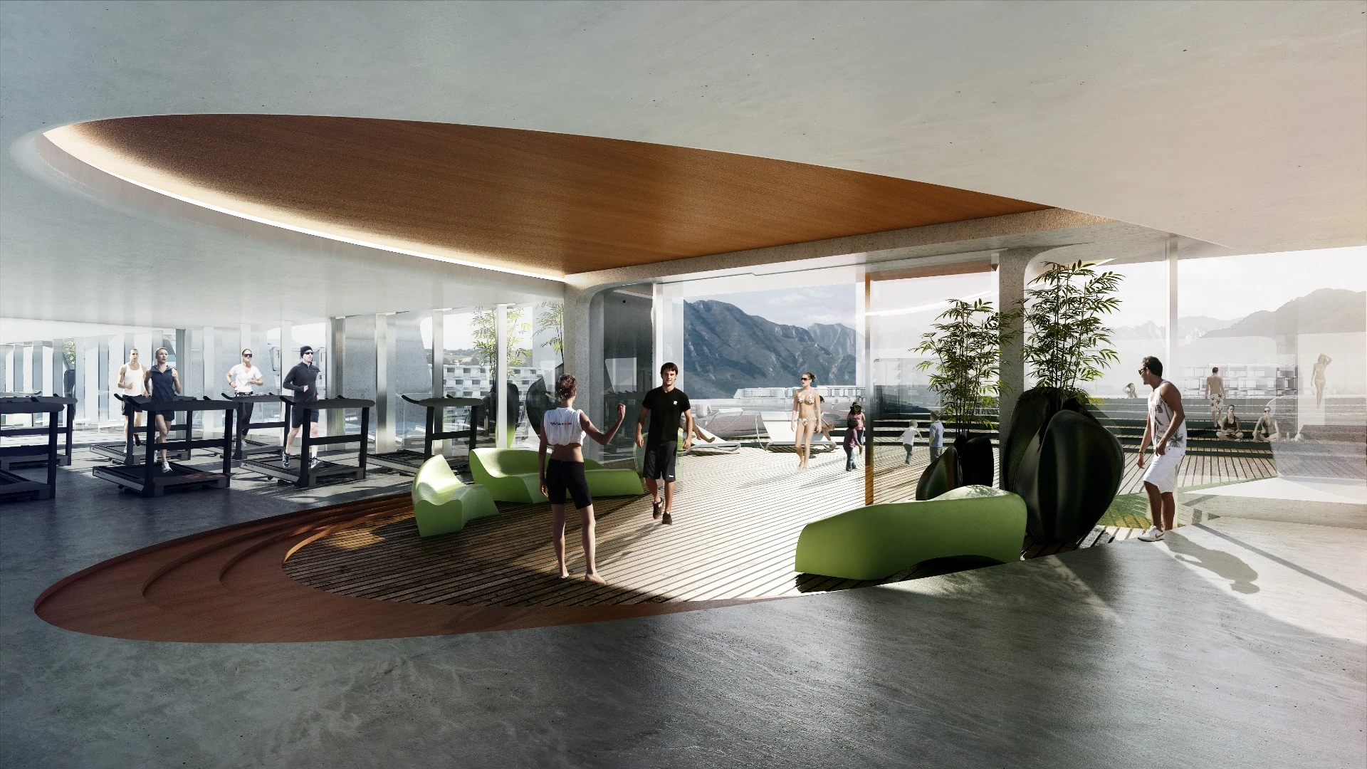 Inside one of the larger apartments