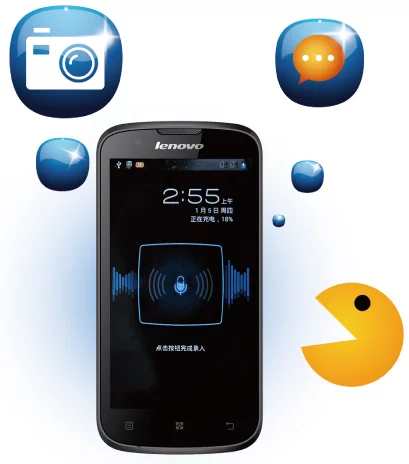 The camera and texts can also be controlled using voice on the Lenovo A586