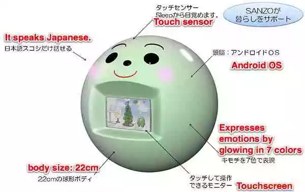 Japanese company Sanyo Homes has introduced its MIRAI SANZO Android-based robot