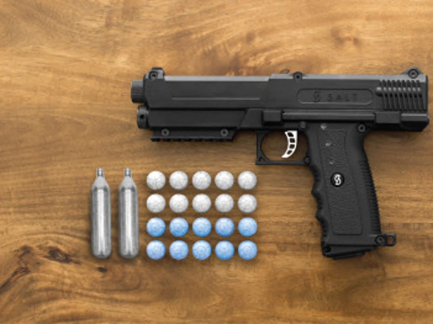 The Salt Gun fires incapacitating powder pellets instead of bullets