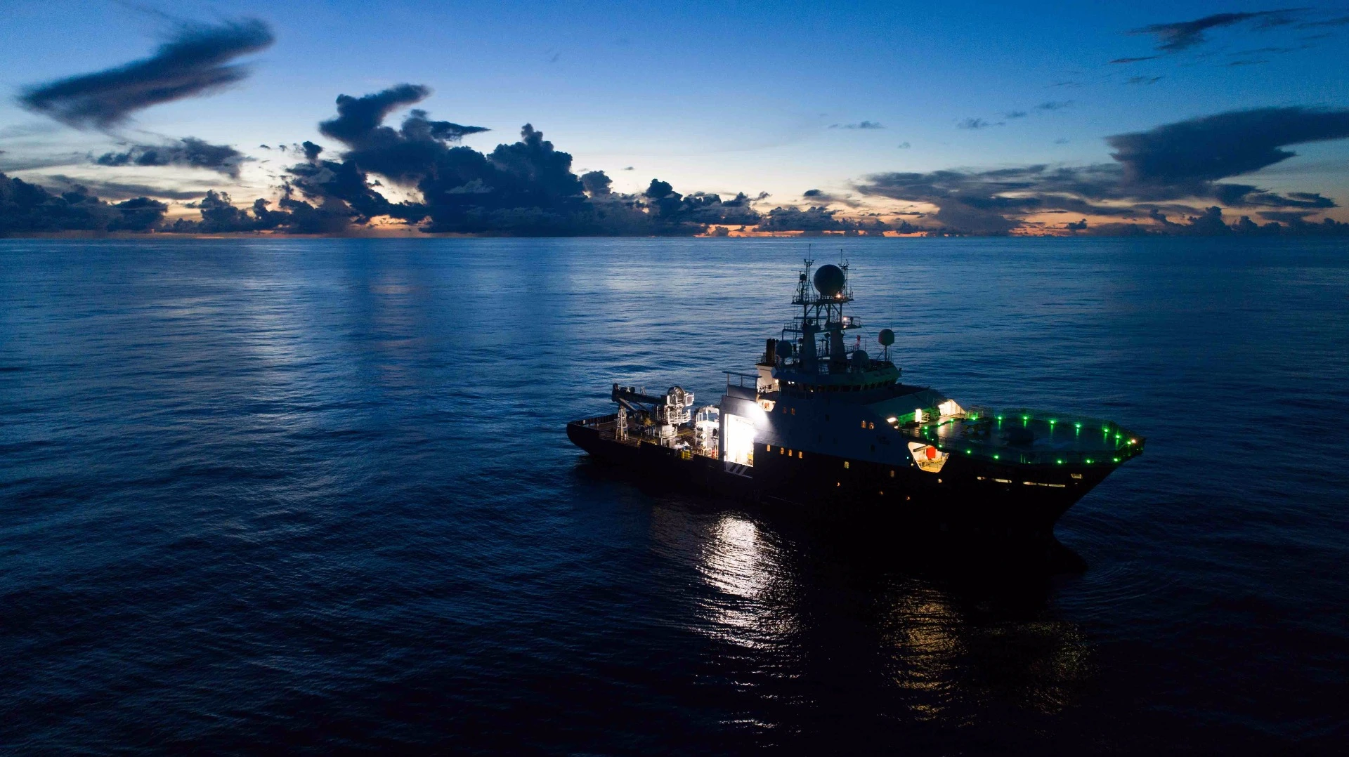 The RV Petrel is continuing surveys of the area