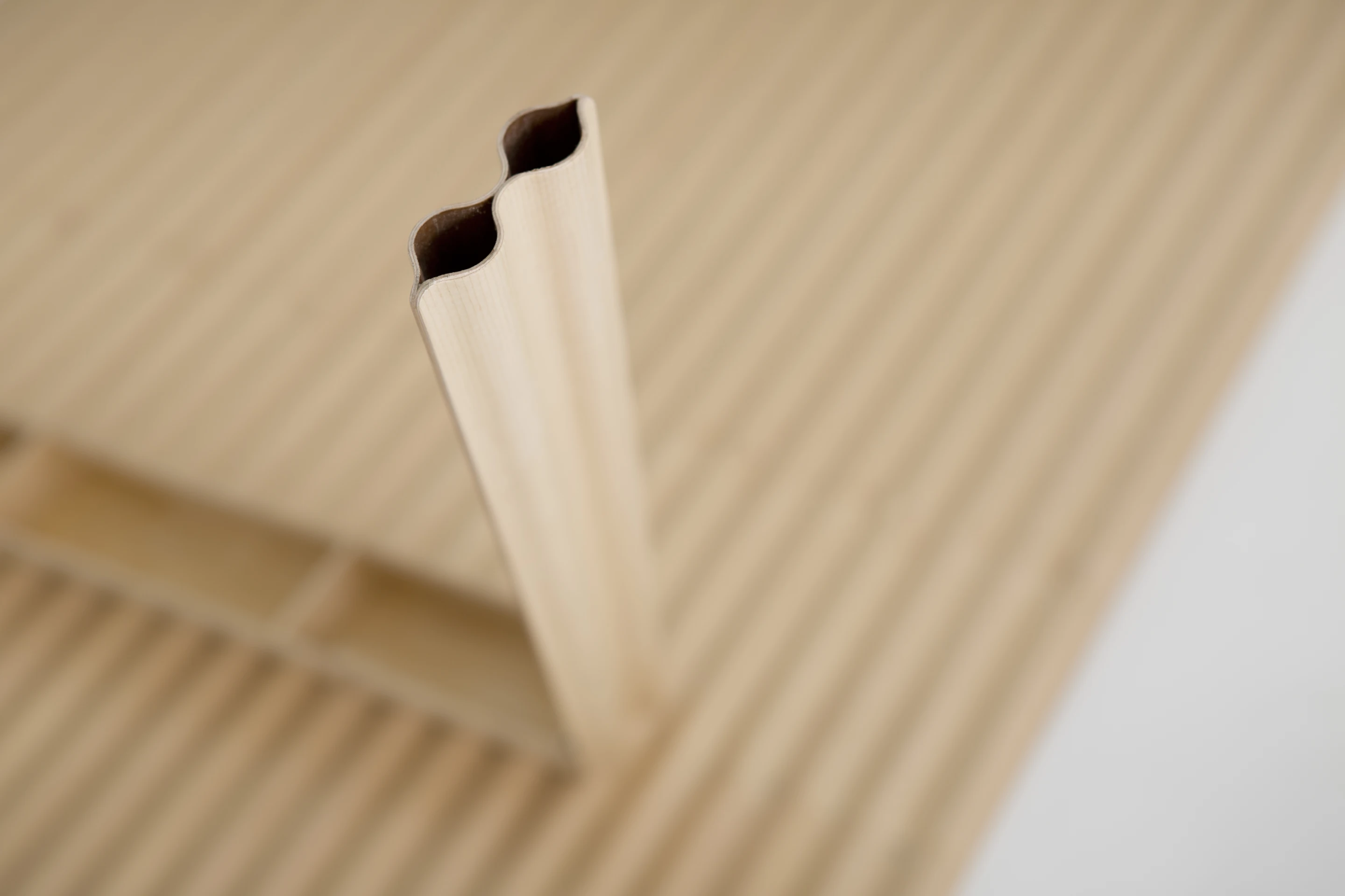 Hubert adopted a new production technique that corrugates the plywood through pressure lamination