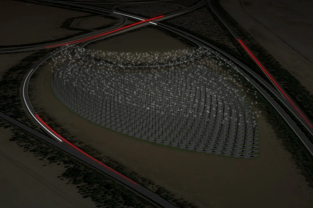 The Windstalk concept at night