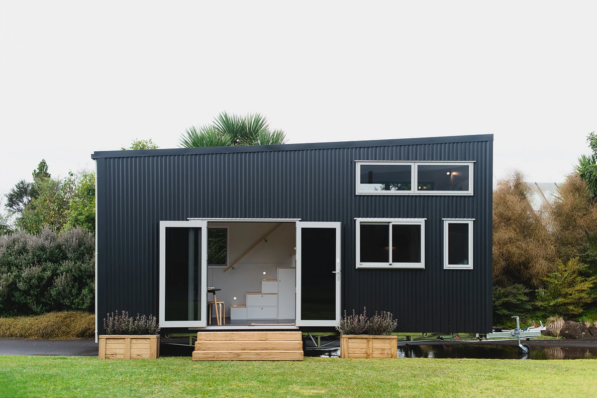 The Buster Tiny House can be optionally upgraded to run off-the-grid with a solar power setup