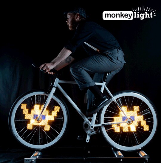Monkey Light Pro turns bicycle wheels into colorful, animated displays