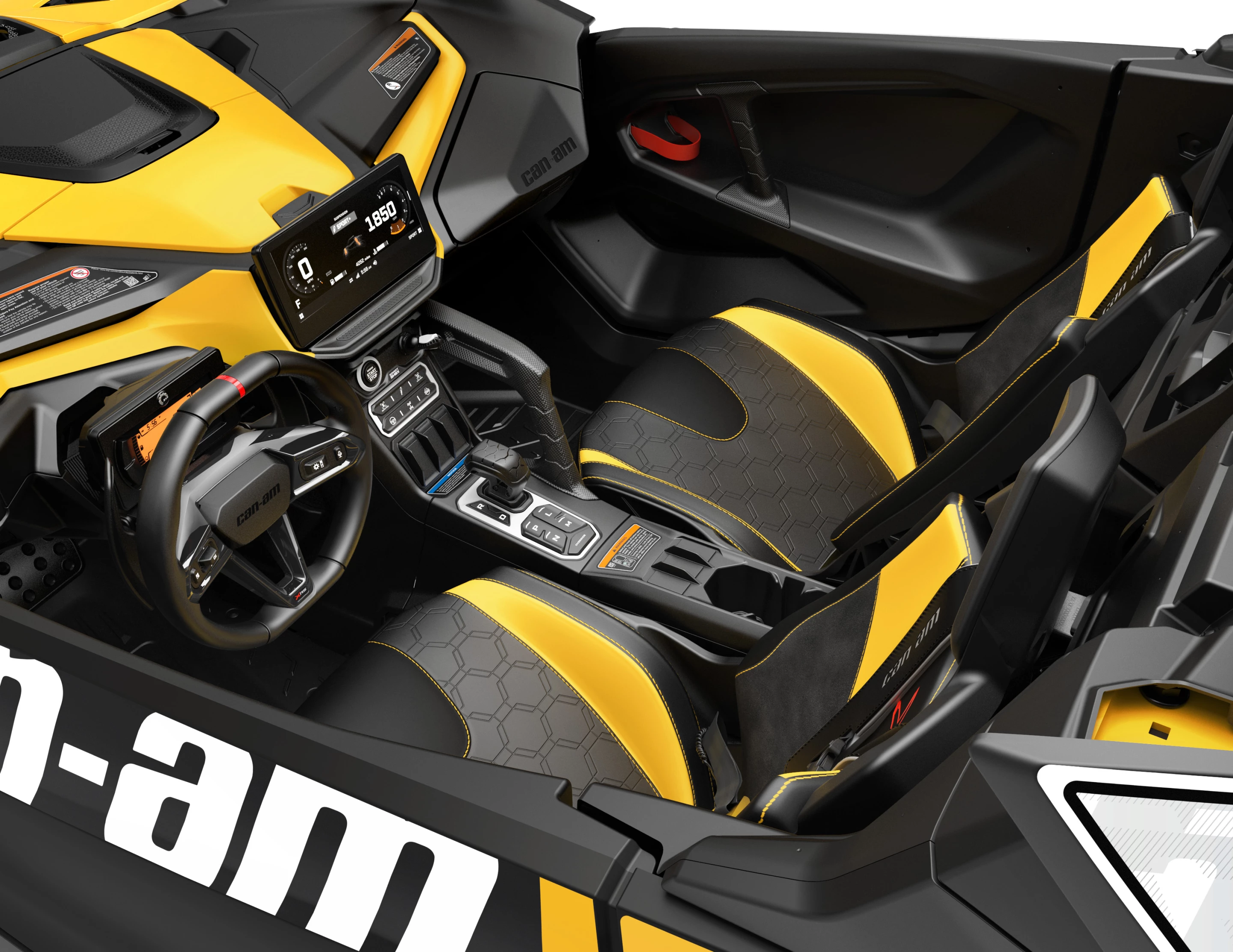 New in the Maverick R is an infotainment screen produced and designed in-house as the next generation for Can-Am