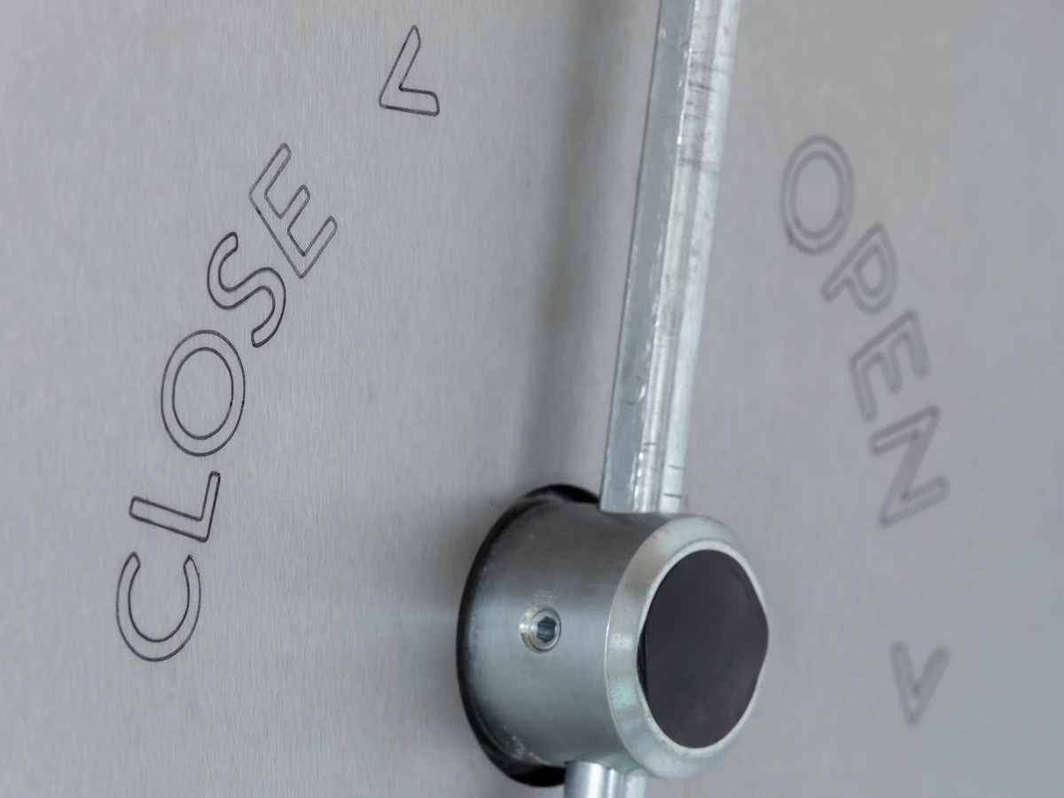 Closeup shot of Black Box's hand crank