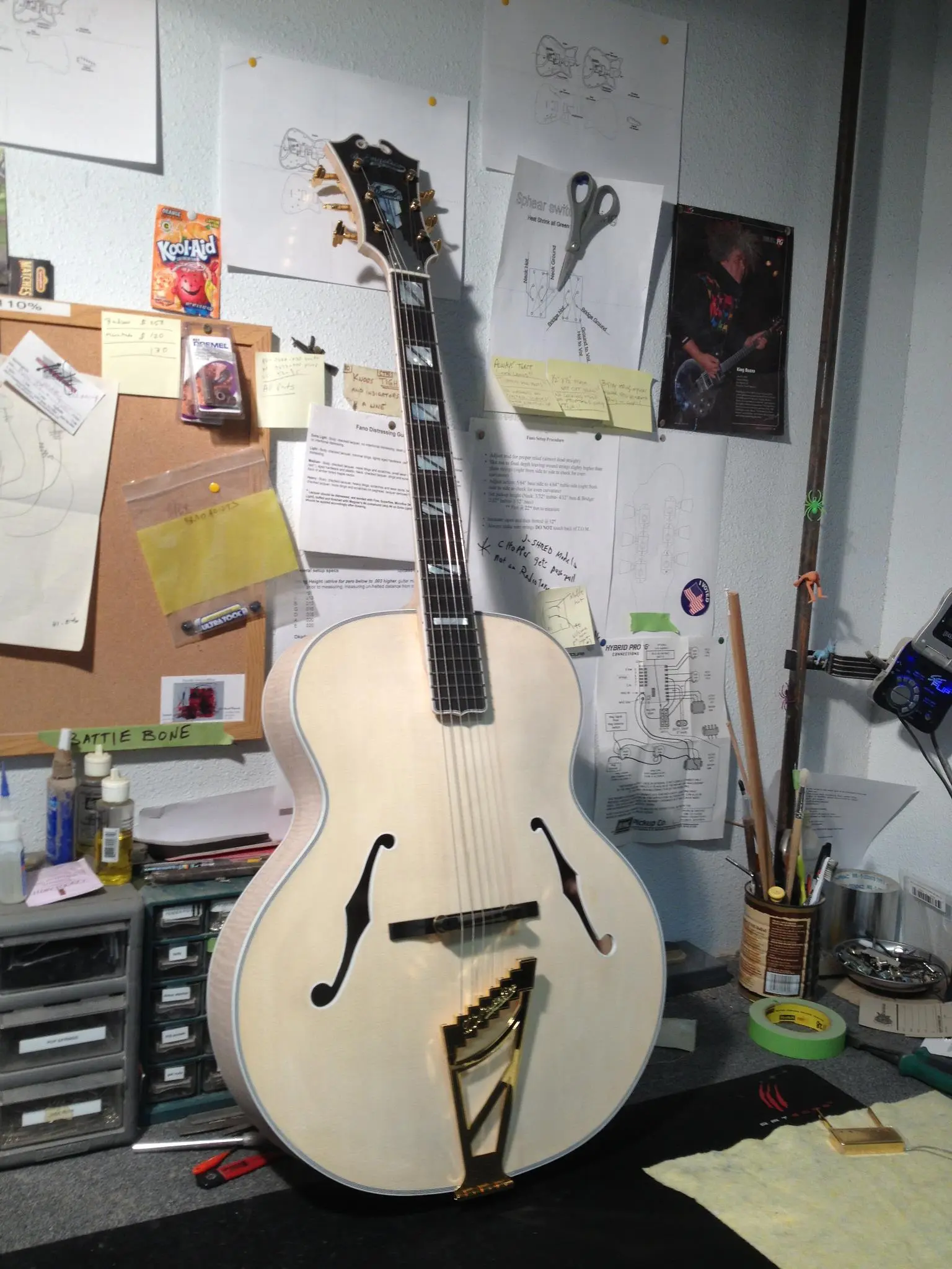 Almost finished, the USA Masterbuilt Excel by luthier Gene Baker and his team