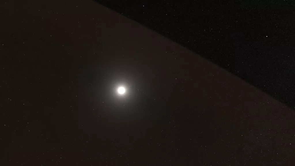 Artist interpretation of a dust-free zone around the Sun