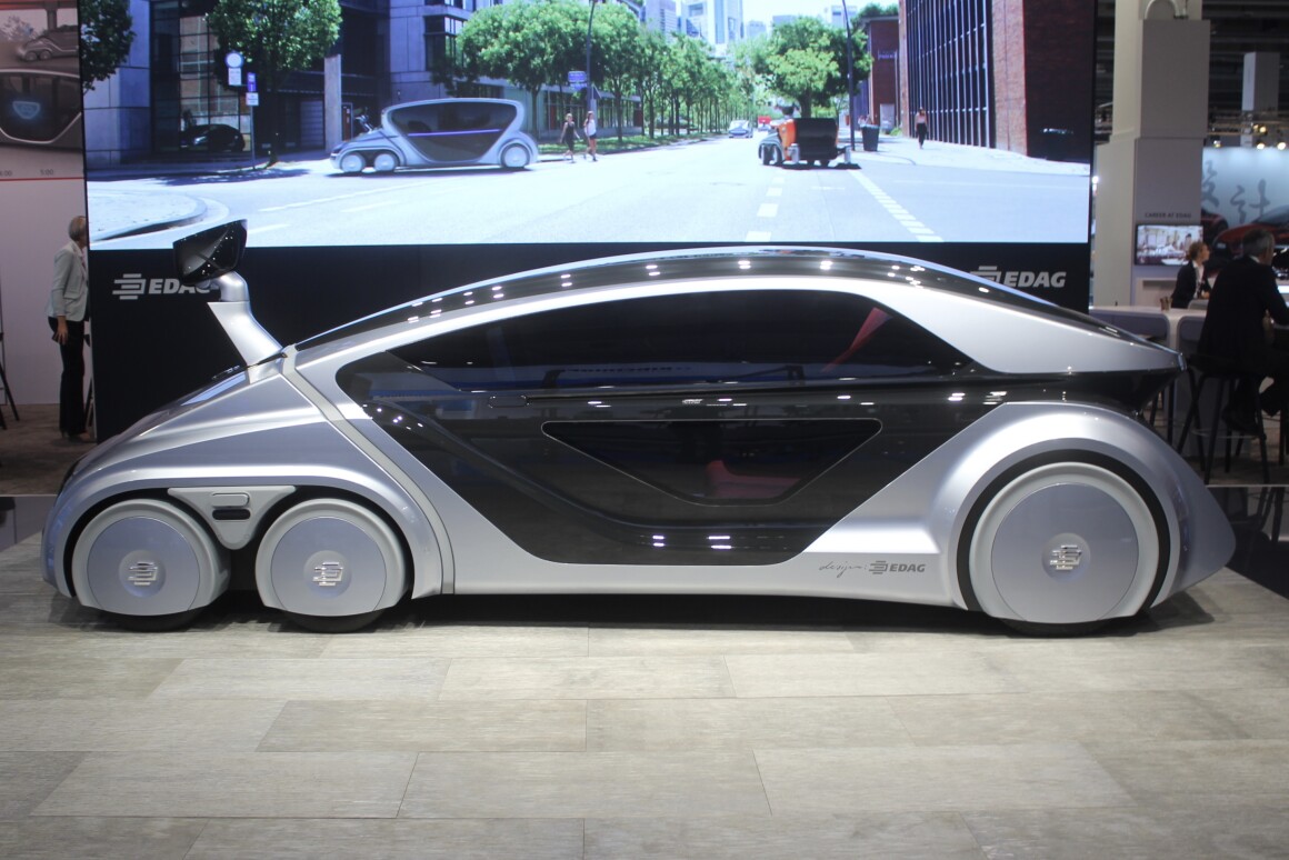 The EDAG robo car on display at the Frankfurt Motor Show