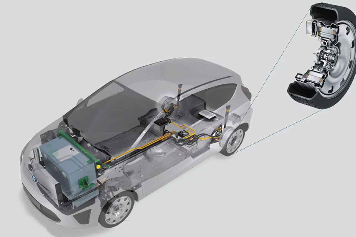 Cutaway view of the eWheelDrive hub motor
