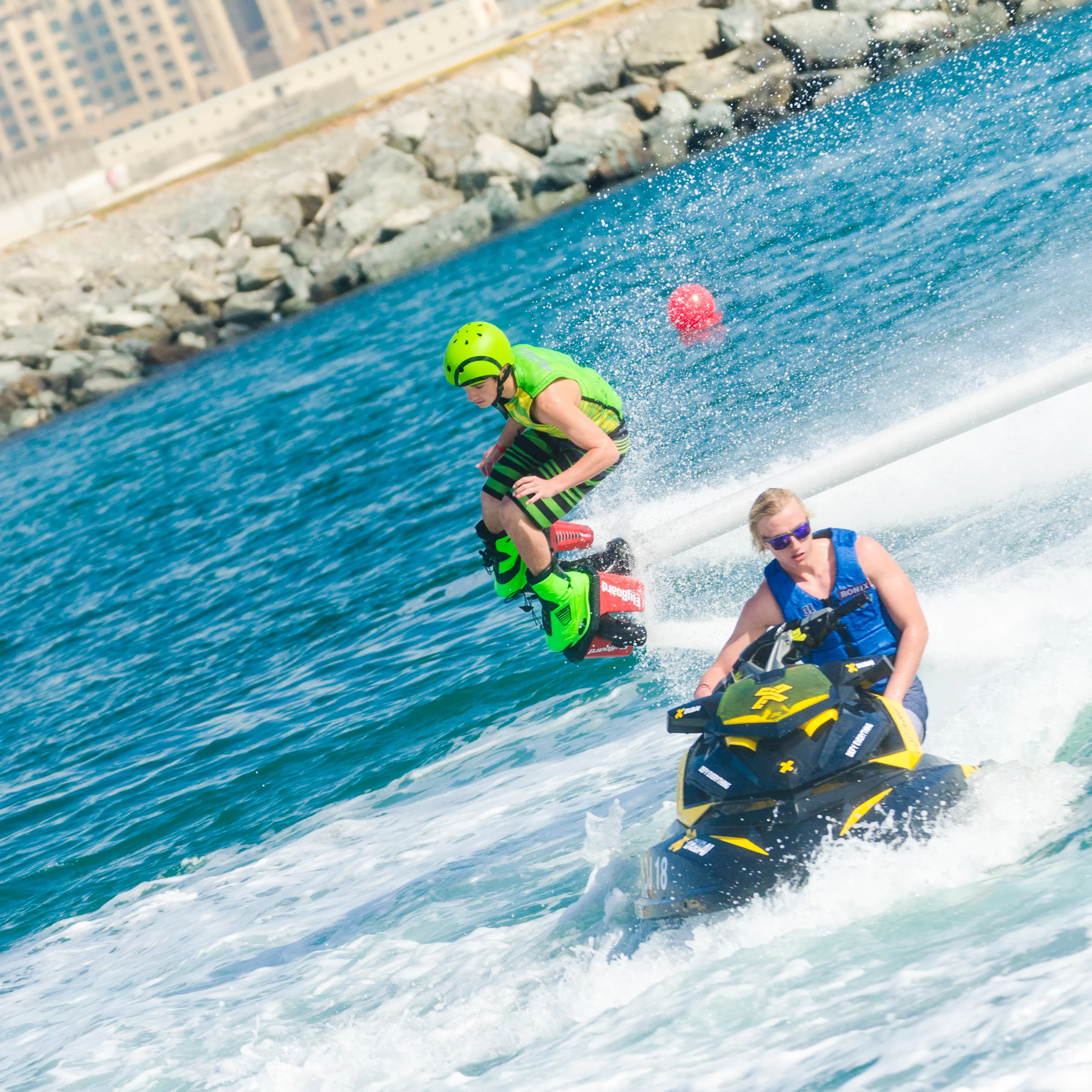 15-year-old Pro Category contender Hunter Verlander at the Flyboard World Cup 2014 held in Dubai, December, 2014 (Photo: Liam McKenna)