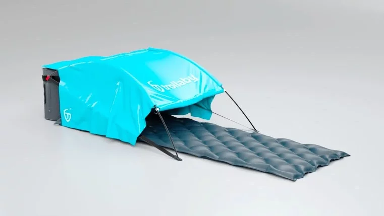 The Trollaby is a travel tent made to be set up in airport terminals