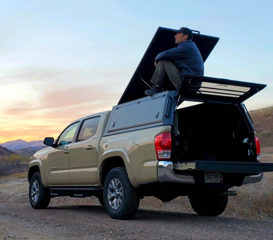 Gaia uses fully welded steel construction to create a sturdy cap with a roof that can hold up to 700 lb when parked