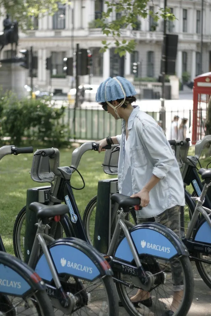 The Paper Pulp Helmet has been conceived for use with the London Bicycle Hire Scheme